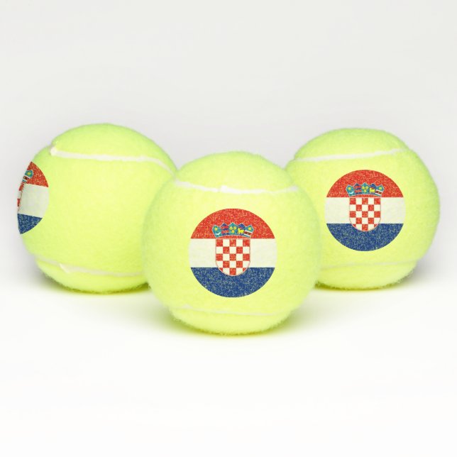 Balles De Tennis Bal de Tennis Patriotique avec drapeau de Croatie (Multiple)
