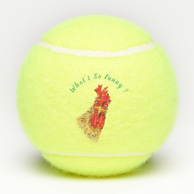 Balles De Tennis Ballons De Tennis Drôle Surpris Curieux Coq (Dos)
