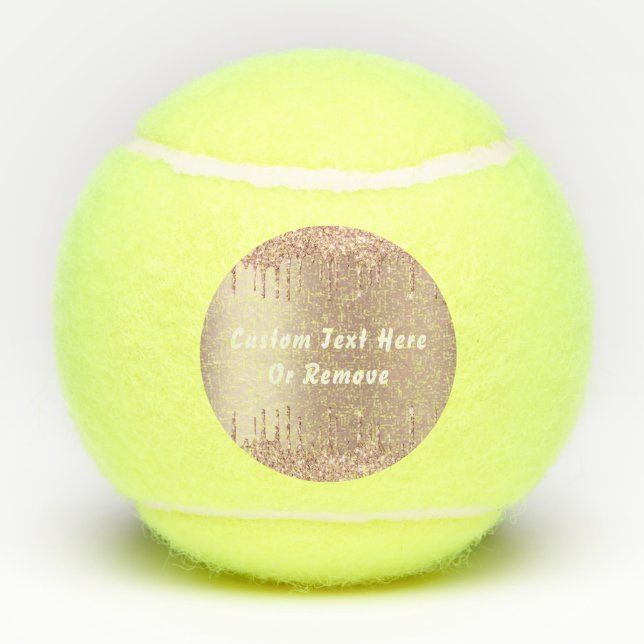 Balles De Tennis Ballons de tennis rose or brillant avec texte pers (Dos)