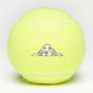 Balles De Tennis basset hound noir blanc yeux de chiot simple