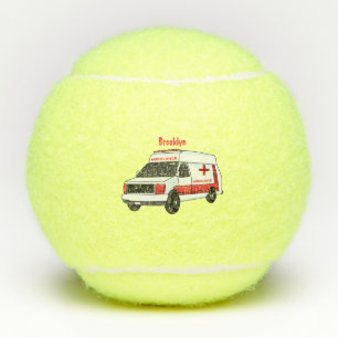 Balles De Tennis Belle ambulance rouge caricature van