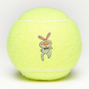 Balles De Tennis Blancs Rabbit Orange Noir Pouce Haut Inscription C