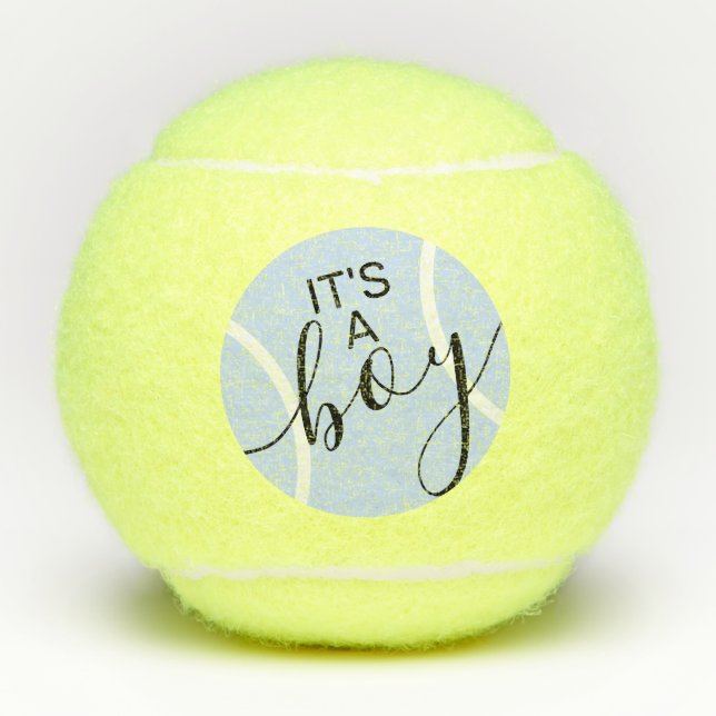 Balles De Tennis Bleu C'est un garçon Baby shower Révélation de gen (Devant)