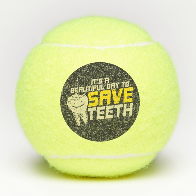 Balles De Tennis Bon Jour Pour Sauver Les Dents Coworkers Hygiénist (Devant)