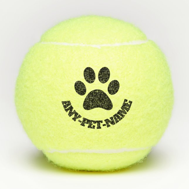 Balles De Tennis Boule de chien Empreinte de patte personnalisée (Devant)