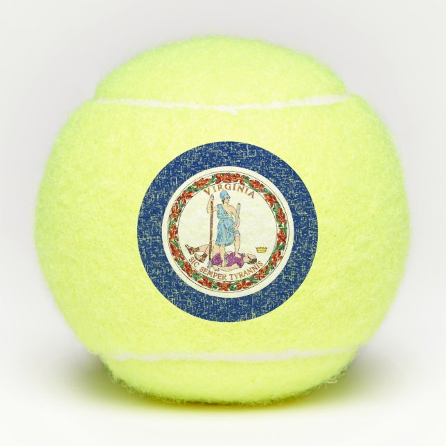 Balles De Tennis Boule de tennis de pénn avec drapeau de Virginie,  (Devant)