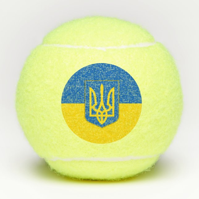 Balles De Tennis Boule de tennis Penn avec drapeau d'Ukraine (Devant)