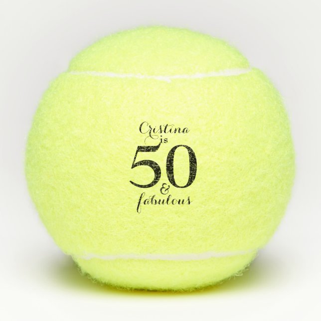 Balles De Tennis Boule de tennis personnalisée 50 et fabuleuse (Devant)
