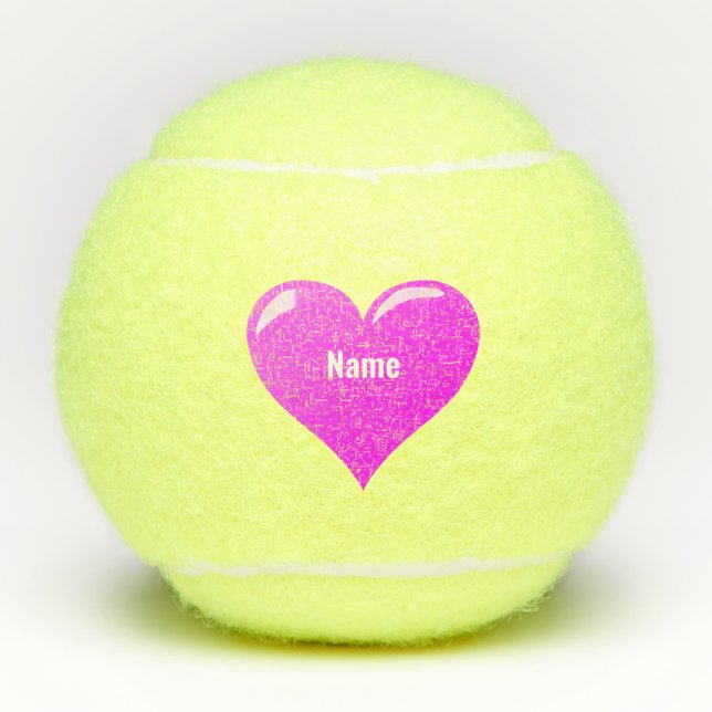 Balles De Tennis Boules de tennis cardiaques personnalisées avec no (Devant)