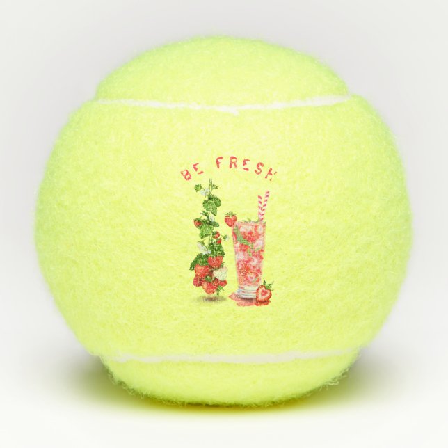 Balles De Tennis Boules de tennis de fraise Jus Cool Boire des frui (Devant)
