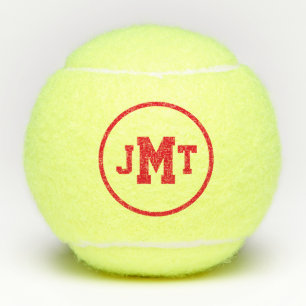 Balles De Tennis Boules de tennis de Monogramme rouge