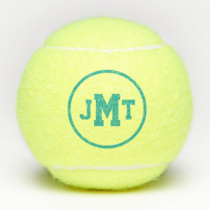 Balles De Tennis Boules de tennis Monogramme turquoises
