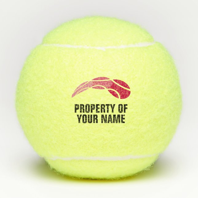 Balles De Tennis Boules de tennis personnalisées avec votre nom et  (Devant)