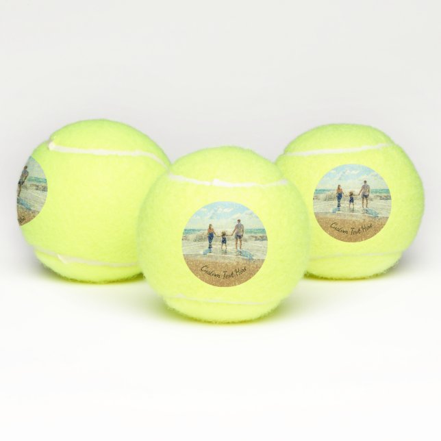 Balles De Tennis Boules de tennis photo et texte personnalisées - V (Multiple)