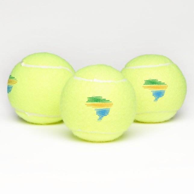 Balles De Tennis Brésil carte frontière avec drapeau brésilien coul (Multiple)