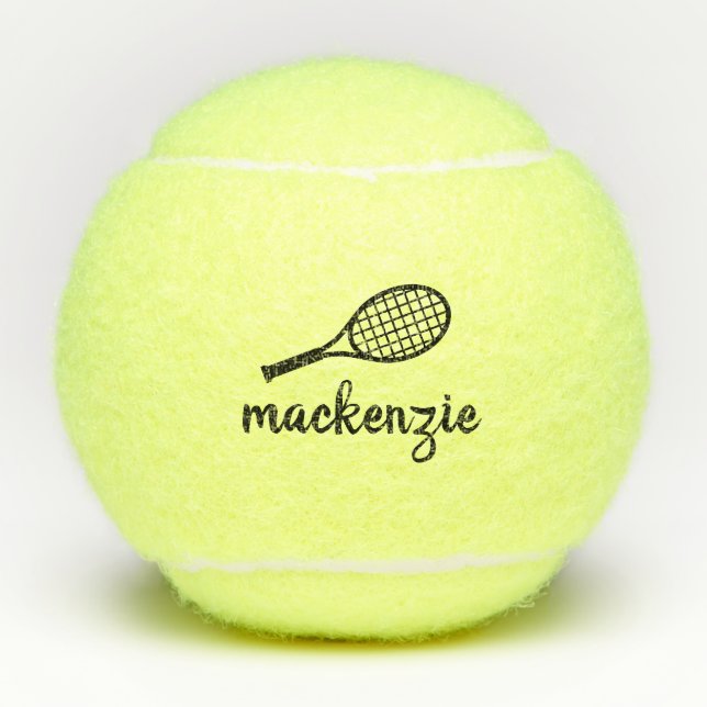 Balles De Tennis Calligraphie personnalisée Nom du script Tennis Ba (Devant)