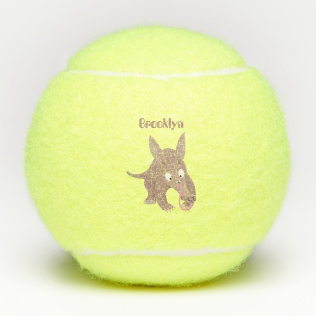 Balles De Tennis Caricature amusante de Aardvark (Devant)