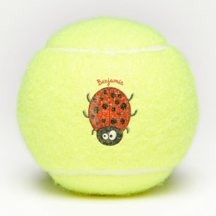 Balles De Tennis Caricature de coccinelle rouge joyeux