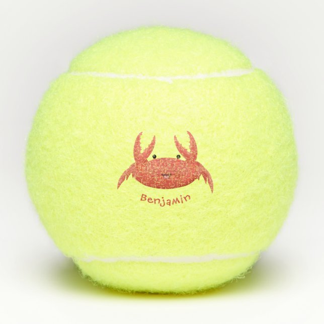 Balles De Tennis Caricature de crabe rouge cuite (Devant)