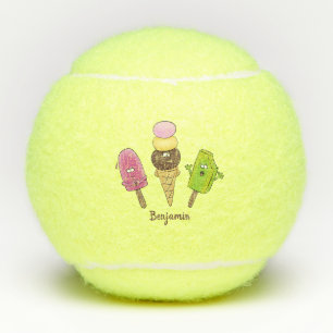 Balles De Tennis Caricature drôles de glace popsicle dessin animé t