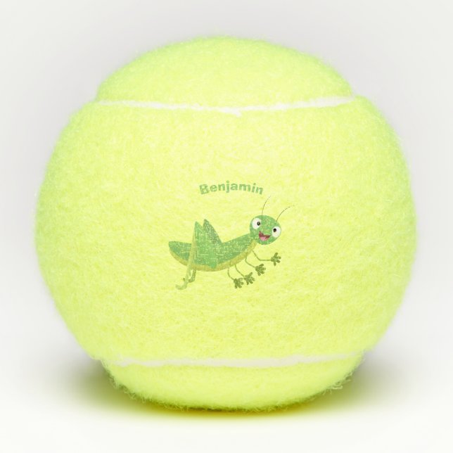 Balles De Tennis Caricature d'une pâtisserie joyeux verte (Devant)