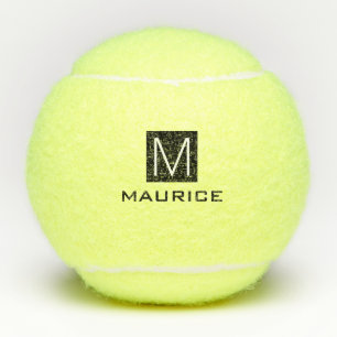 Balles De Tennis Carré noir monogramme masculin moderne