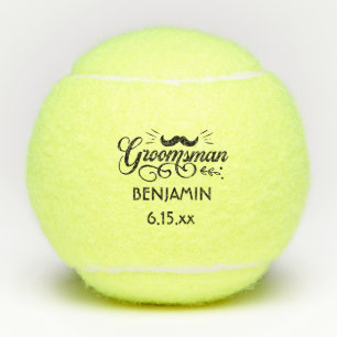 Balles De Tennis Cérémonie de mariage Moustache Nom Date