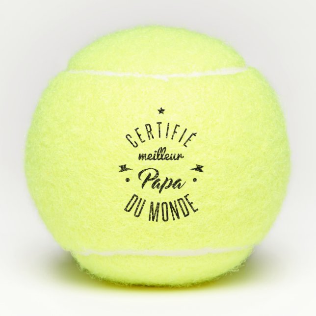 Balles De Tennis Certifié meilleur papa (Devant)
