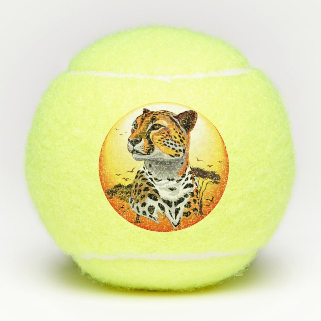 Balles De Tennis Cheetah African Feline Wild Animal (Devant)