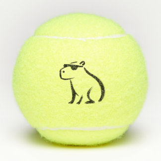 Balles De Tennis Chill Capybara - Conception de pinceau d'encre sur