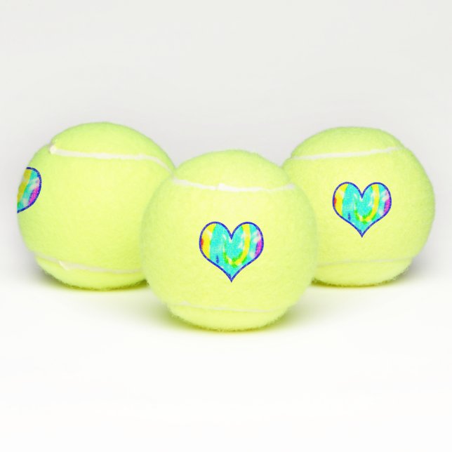 Balles De Tennis Coeur de TieDye d'amour (Multiple)