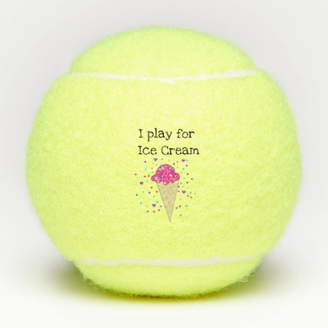 Balles De Tennis Cône De Crème De Glace Avec Points Confetti (Devant)