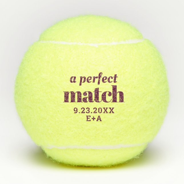 Balles De Tennis Correspondance parfaite Mariage personnalisé Bourg (Devant)