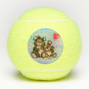 Balles De Tennis Couple Ours avec Balloon Coeur Balls de Tennis
