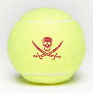 Balles De Tennis Crâne et épées de Crimson Drapeau pirate de Calico