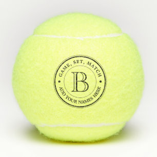 Balles De Tennis Créez votre propre rétro monogramme d'anniversaire