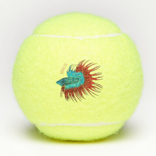 Balles De Tennis Crowntail betta fish dessin animé