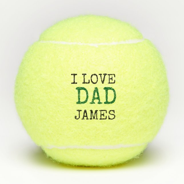 Balles De Tennis Custom yellow tennis balls with name Father's  (Devant)