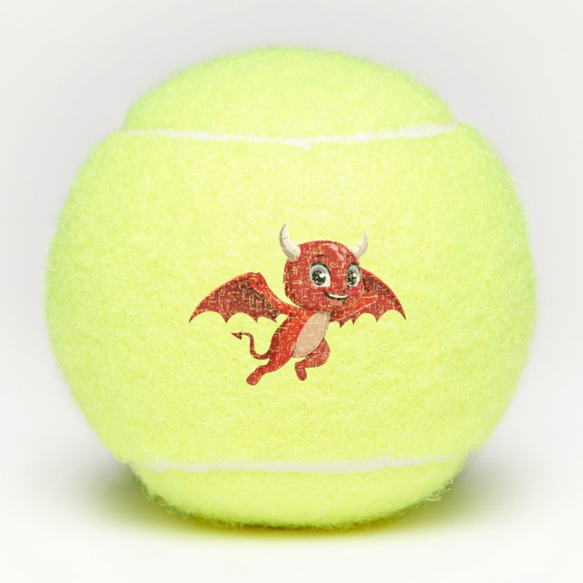 Balles De Tennis Cute cartoon flying devil (Devant)
