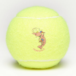 Balles De Tennis Cute happy shrimp, dessin animé de crevettes