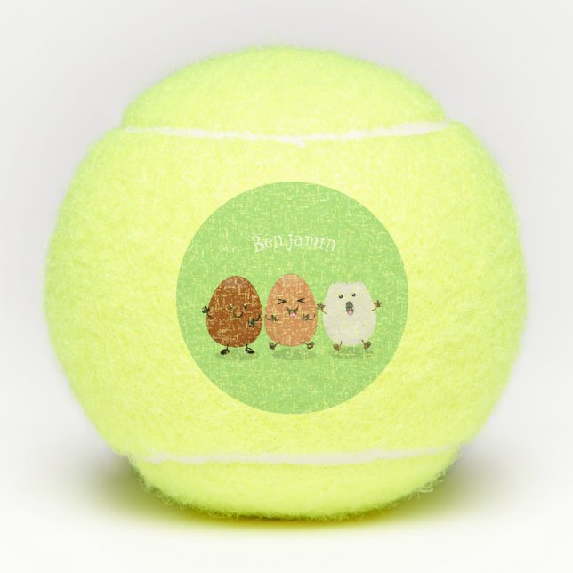 Balles De Tennis Cute kawaii oeufs humoristique dessin animé (Devant)