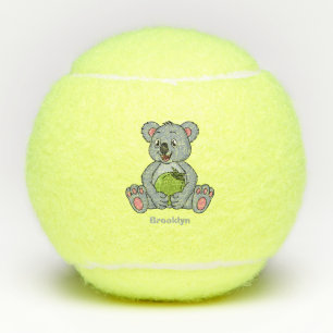 Balles De Tennis Cute koala and coconut cartoon illustration
