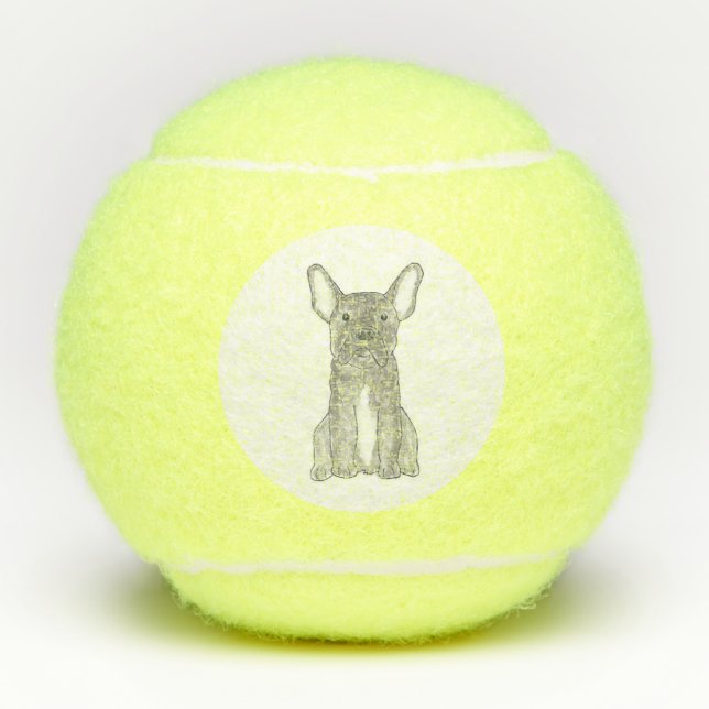 Balles de tennis de bouledogue français (Devant)