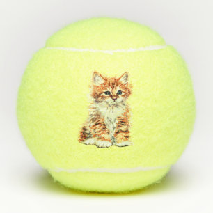 Balles de tennis de chaton mignon