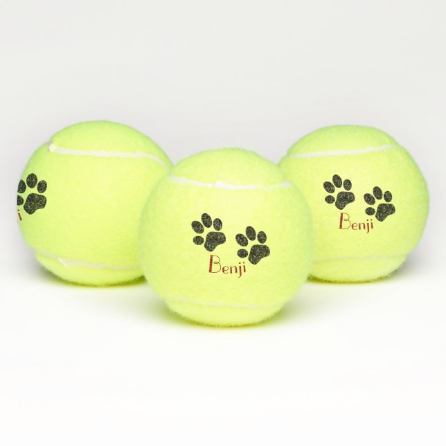 Balles de tennis de coutume d'empreintes de pattes (Multiple)