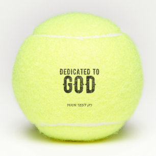 BALLES DE TENNIS DÉDIÉ À DIEU PERSONNALISABLE COOL TEXTE NOIR