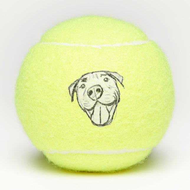 Balles De Tennis dessin de bulle simple amoureux de les chiens noir (Devant)