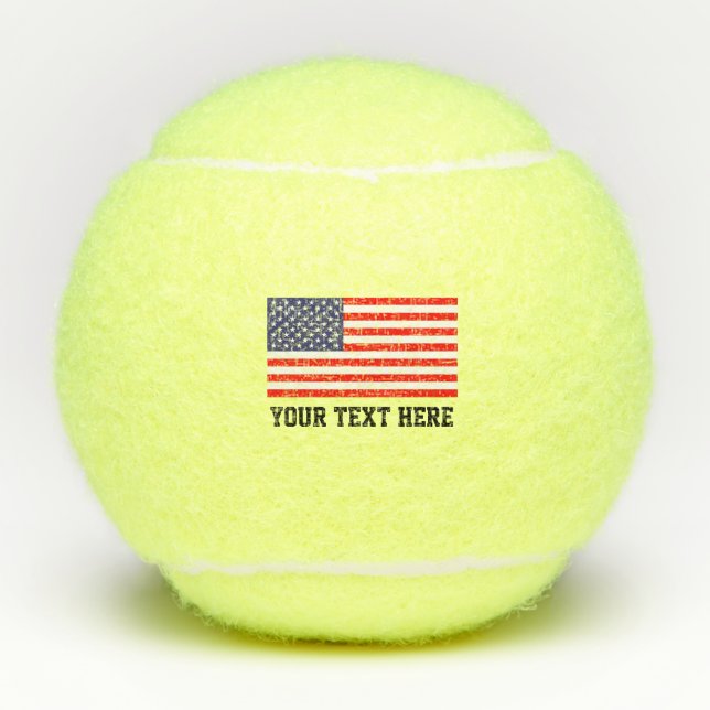 Balles De Tennis Drapeau américain patriotique imprimé sur mesure j (Devant)