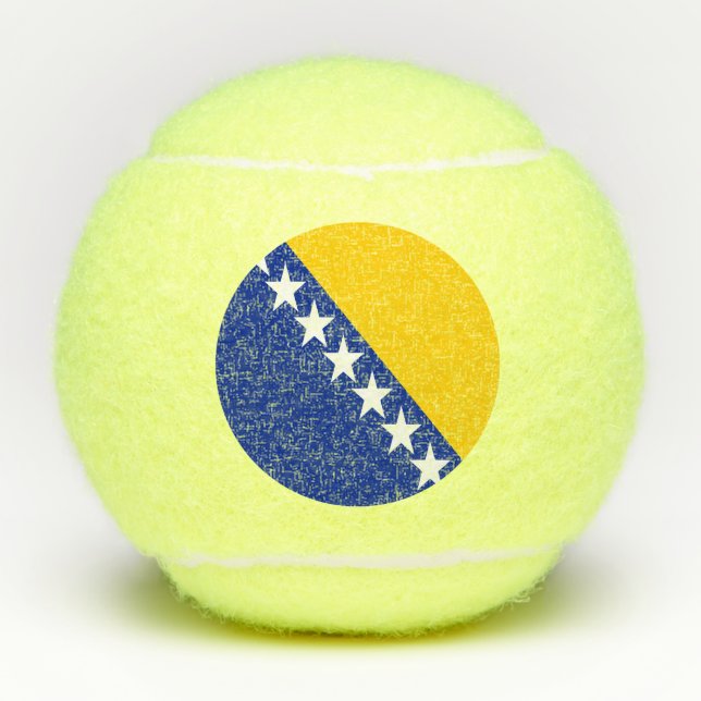 Balles De Tennis Drapeau de Bosnie-Herzégovine patriotique (Devant)