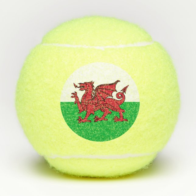 Balles De Tennis Drapeau de dragon au Pays de Galles, Drapeau natio (Devant)